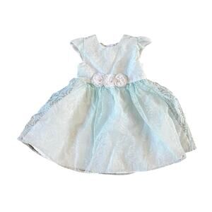 Little Me Mint Green Floral Rosette Formal Dress | 18M